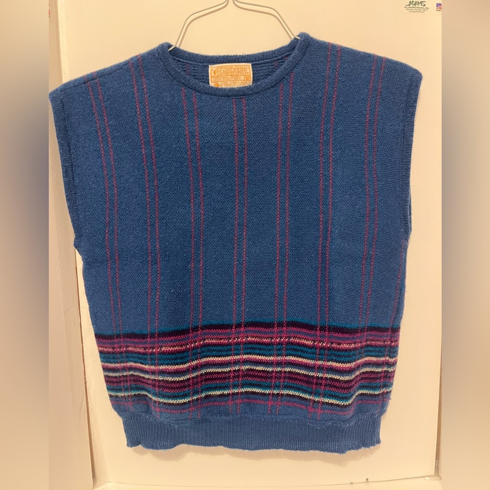 Pendleton Blue Wool Sweater Vest